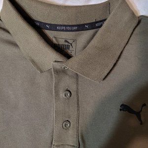 Puma Men's Pique Polo Shirt 838248 Olive Green Medium